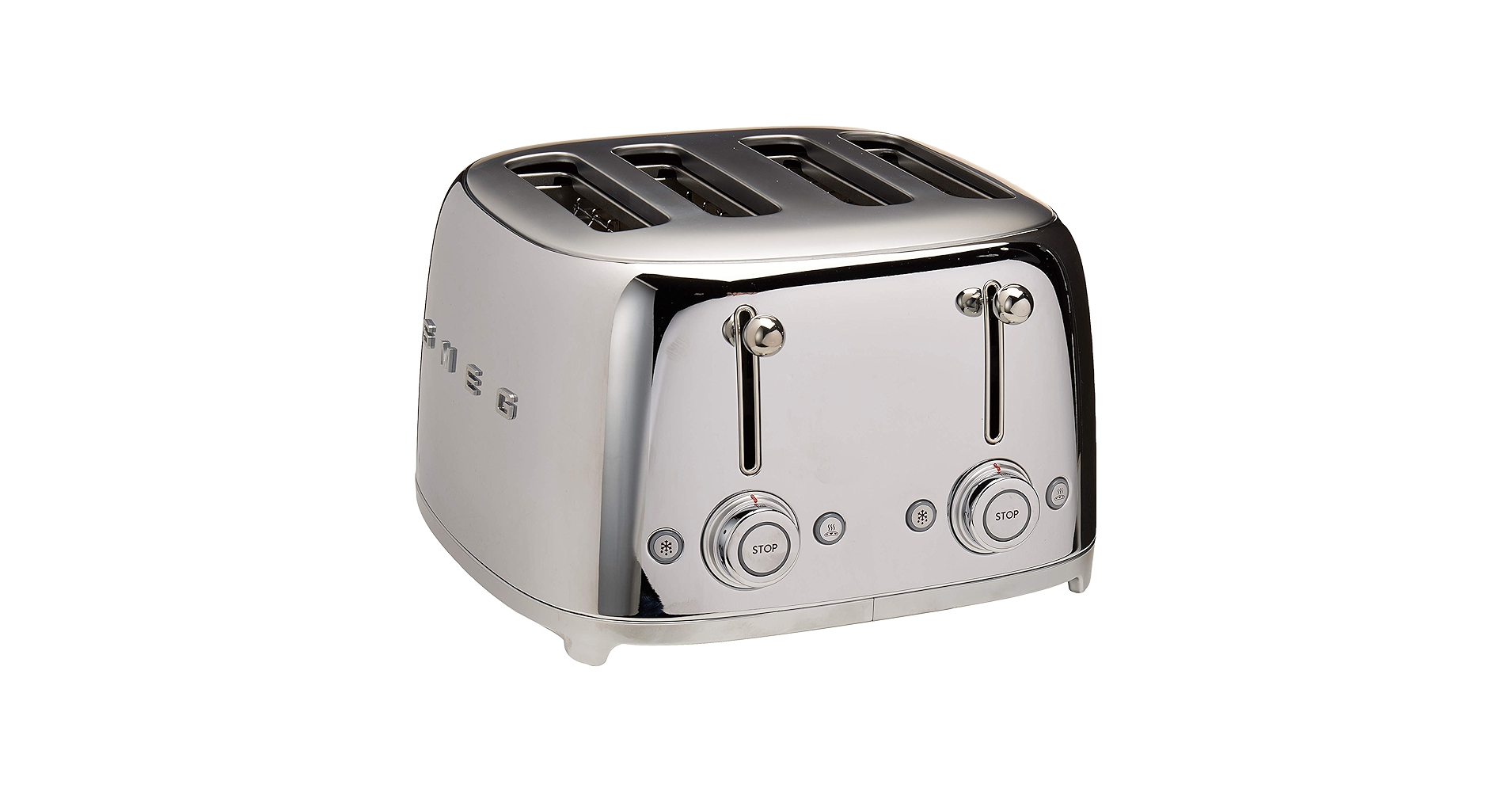 SMEG トースター　 クロム Amazon.com: Smeg 50's Style Retro Aesthetic 4 Slice Toaster 6